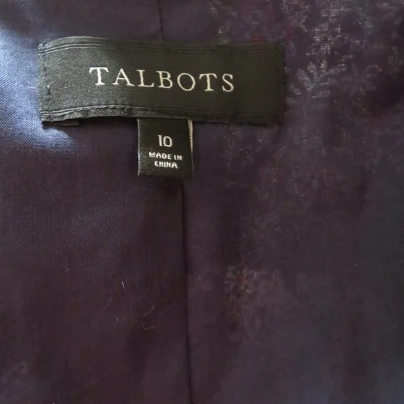 🎉HP🎉Talbots Lined Floral Cotton Blazer - Size 10 - Great for Spring/Summer - EUC - Picture 12 of 13